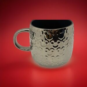 Disney Parks Exclusive Raised Iridescent Mickey Mouse Icon Stoneware‎ Mug Silver